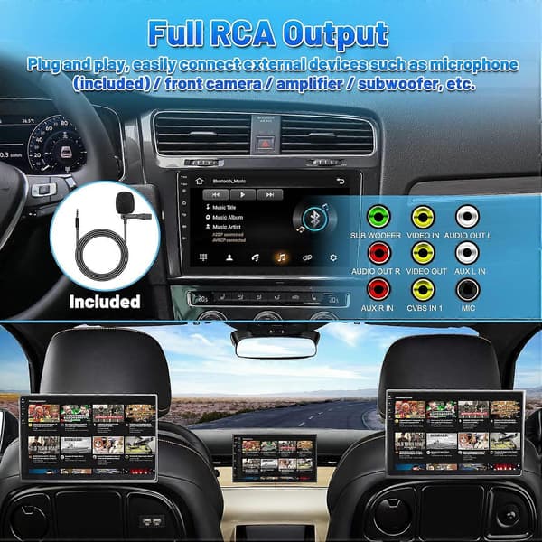 20-pin RCA-adapterkabel - bilstereokabelsett