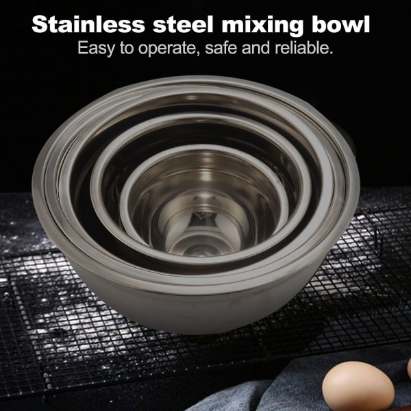 Less Steel Ng Bowl (sett med 5) Fruktsalatbolle Bollesett Kit Salatskål