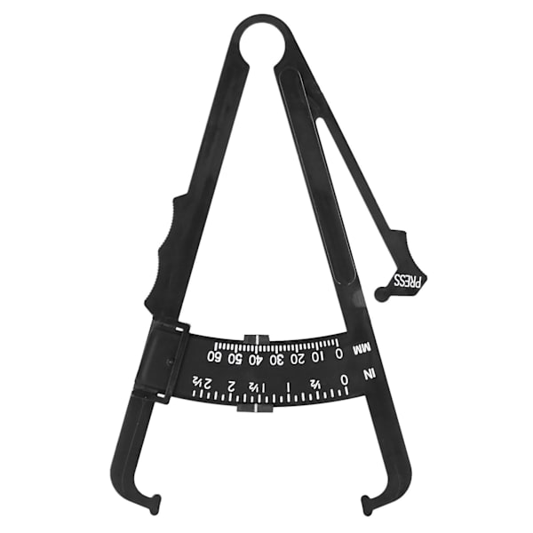 Sort Plastikkropsfedt Caliper Unisex Hudfold Caliper Kropsfedtmålingsenhed metrisk / Tomme Caliper
