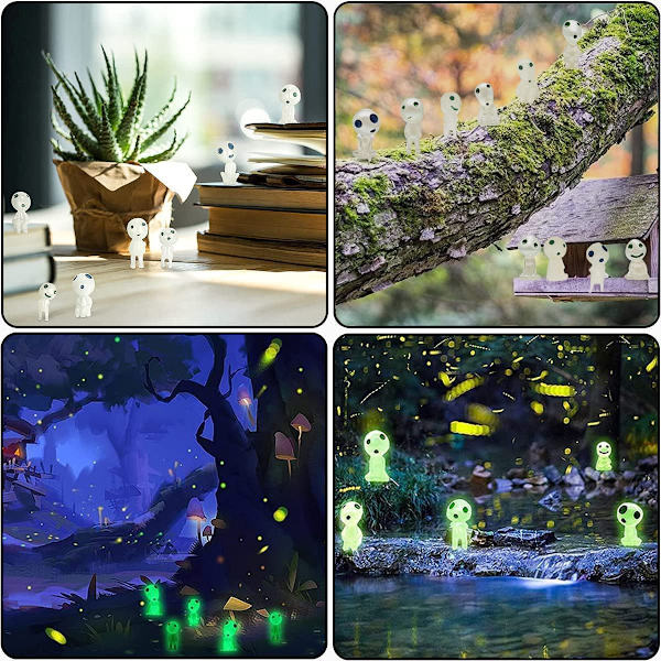 Puun keijupatsaat, 10 kpl valaistu puun keiju, Spooky Tree Fairy, kodin ja puutarhan sisä- ja ulkokoristeluun (korkeus 3~3,8 cm)