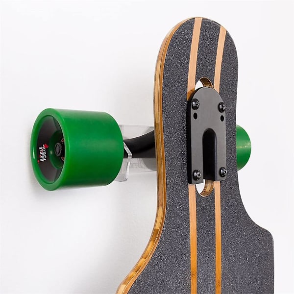 1 sæt skateboardholder i akrylmateriale, der sparer plads og er fast