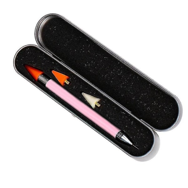 Hmwy-1 Pc Dual Ended Dotting Pen Box Etui Indpakning Dekoration Manicure Tools Kit| Dotting Tools (pink)