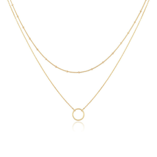 Lagdelt hjerte halskæde vedhæng håndlavet  yndig guld choker pil bar lagdeling lang halskæde til kvinder