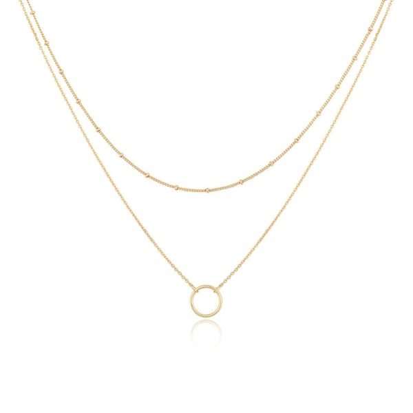 Layered Heart Halsband Pendant Handgjorda Dainty Gold Choker Arrow Bar Layering Långt halsband för kvinnor