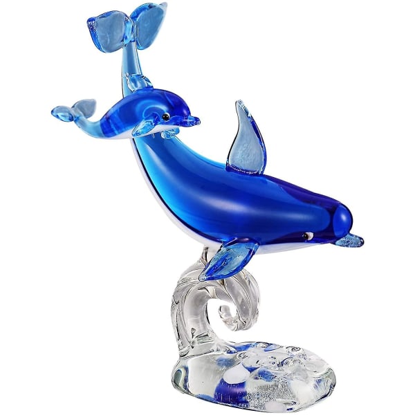 1 st Kristalldelfinprydnad Bedårande glasdelfindekor Djurform Statyett Skrivbordsprydnad för heminredning