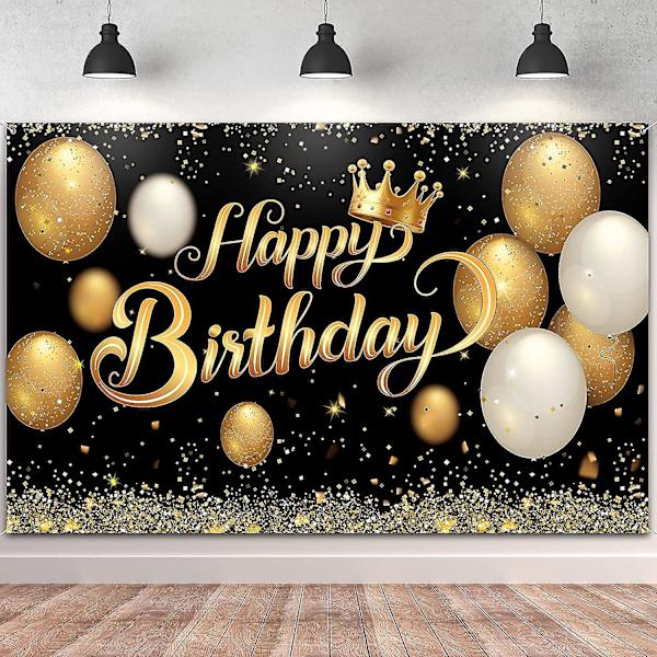 Stor svart och guld affisch med Happy Birth