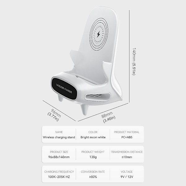 15w Trådlös Laddnings Telefon Stativ Skrivbord Smartphone Surfplatta Laddare