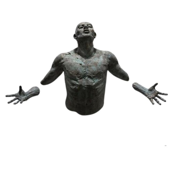 Antik skulptur staty harts man brons abstrakt vintage stil inredning