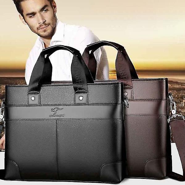 Lingzhidaishu Märkesaffärsväska Herrportfölj Högkvalitativt Läder Herr Laptopväska Messenger Bag Me