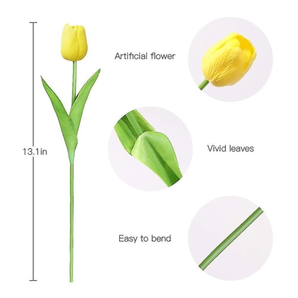 10 stk Kunstige Blomster Falske Blomster Tulipan Latex Material Ekte Berøring For Bryllup Rom Hjem Hotell Fest Dekorasjon Og Diy Dekor 7 10pcs