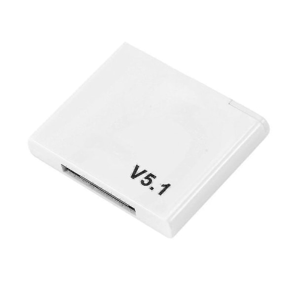 30 pins Bluetooth 5.1 lydmottaker A2dp musikk trådløs adapter hvit