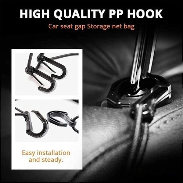 Hundebilnet, Pet Barrier med Auto Sikkerhedsnet Organizer, Sort
