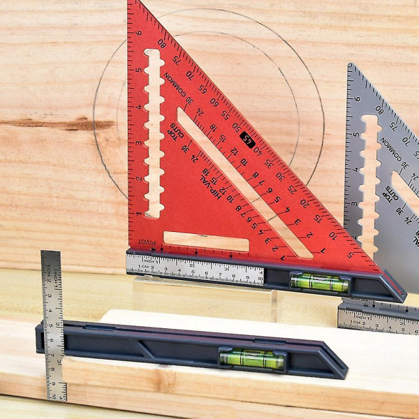 Avtagbar Triangulär Linjal Set Square Hög Triangulär Platta Justerbar W -meter Röd