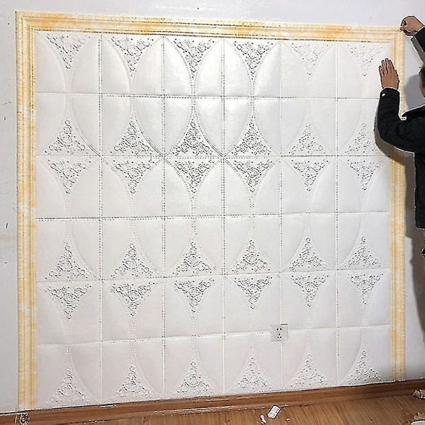 Selvklebende fleksibel skumstøping Trim 3d klebrig dekorativ veggkant Vegglinjer Veggpapir R06 Gray Screen 2.3m