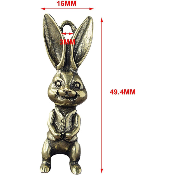 Kobberkanin | Nøkkelring kaninfigur - gull messing kanin kanin ringholder, hjemmedekor skulptur og statue, håndlagde håndverksgaver