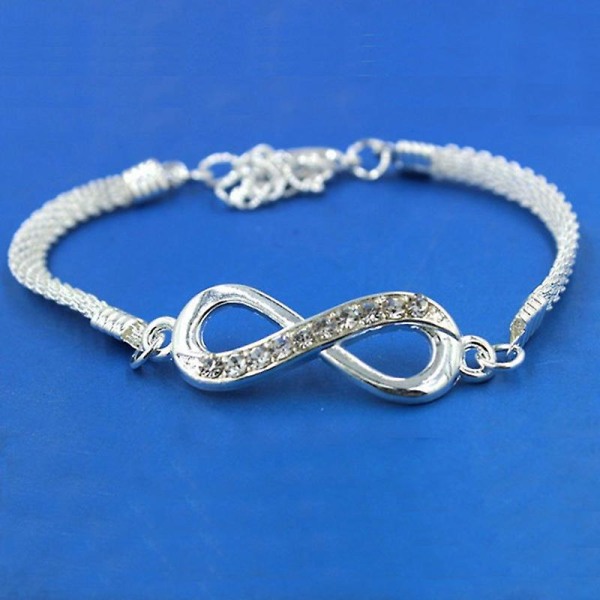 Rhinestone Infinity Armbånd for Menn og Kvinner Smykker 8 Tall Henger Sjarmerende Blange Par Armbånd for Elsker Venninne Kvinnegaver