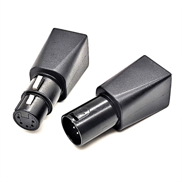 1 Par DMX till RJ45-kontakt RJ45 Ethernet till 5-stifts XLR DMX hon- och hanadapter för ljud- och video