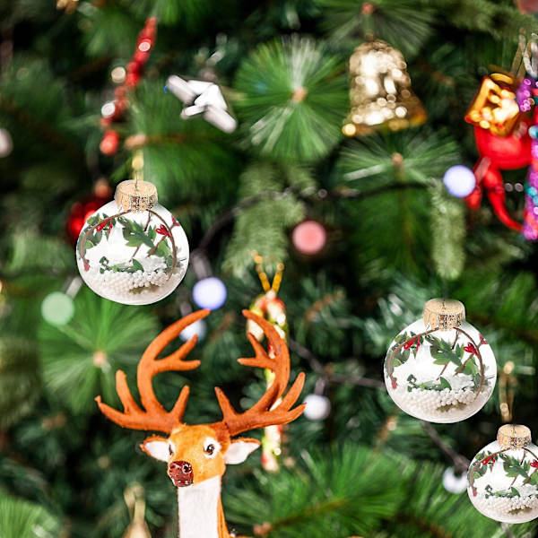 20 st 6cm Transparent Julgranskulor Plast Klar DIY Hängande Kulor Prydnadsföremål Dekorationer F