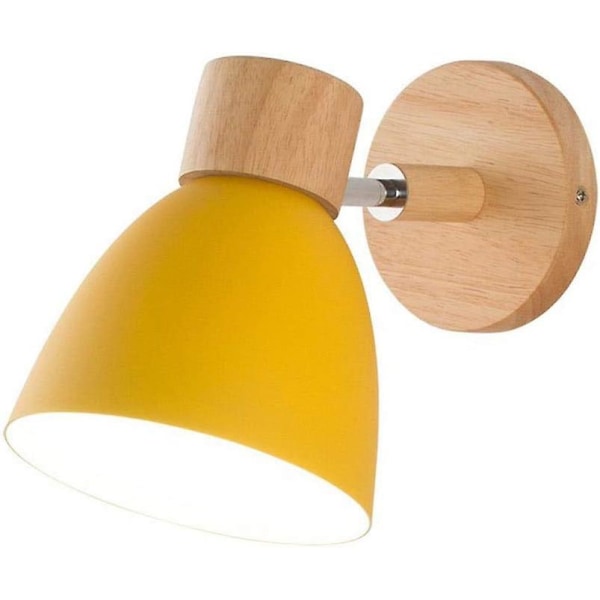 Nordisk Metal Jern Macaron Væghængt Lampe Moderne Enkel E27 Træbase Væghængt Lampe Soveværelse Balkon Restaurant Trappe