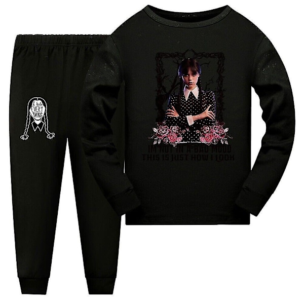The Addams Family Wednesday Girls Kortärmad Hem Nattklänning Pyjamas Klänning White 130CM 6-7Y