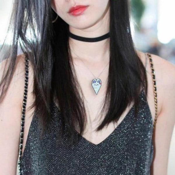Sæt med 7 bedste veninder halskæder tegneserie pizza vedhæng halskæder magnetisk choker