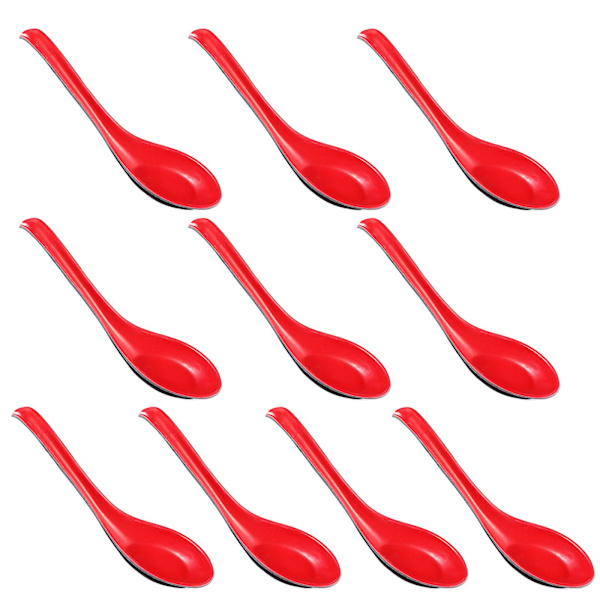 10 stk. Plastik Suppeskeer Husholdningsmad Serveringsskeer Multifunktionelle Skeer