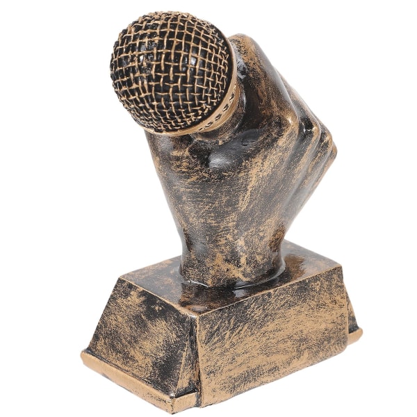 Mikrofoni Trophy Award Trophy Mikrofoni Veistos Hartsi Trophy Kodinsisustus