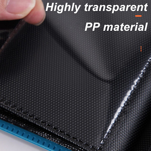 Bestsalecard Opbevaringsbog Kortalbum Mappe, 9 Slots, 360 Side Loading Pocket Mappe Blue Four squares