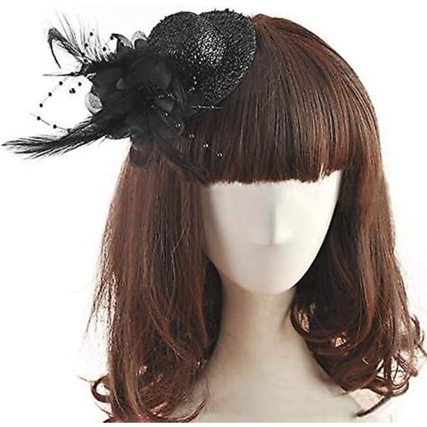 Bröllop Brosch Fascinator Hatt Med Pin Kvinnor Te Cocktail Bankett Party Pannband