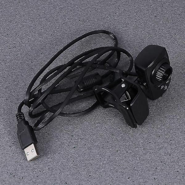 Usb webkamera 480p computer kamera webkameraer med 3 lys usb2.0 webkamera kamera med mikrofon clip-on til computer pc bærbar (sort)