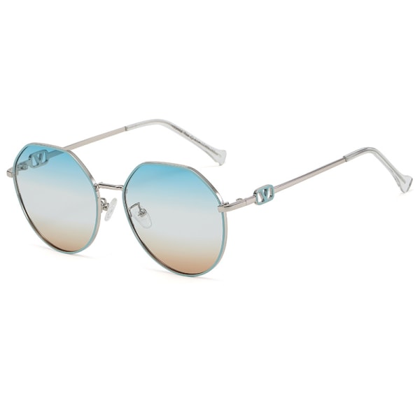 Snygga UV-skyddande Aviator-solglasögon i metall. Glam Presenter för kvinnor, 59 mm