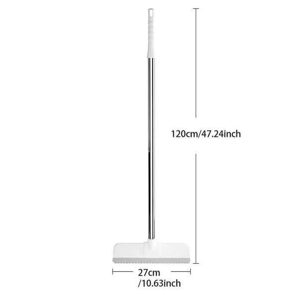 2-i-1 Indendørs/Udendørs Stift Børste til Fejning og Skrubning af Gulve med Langt Skaft