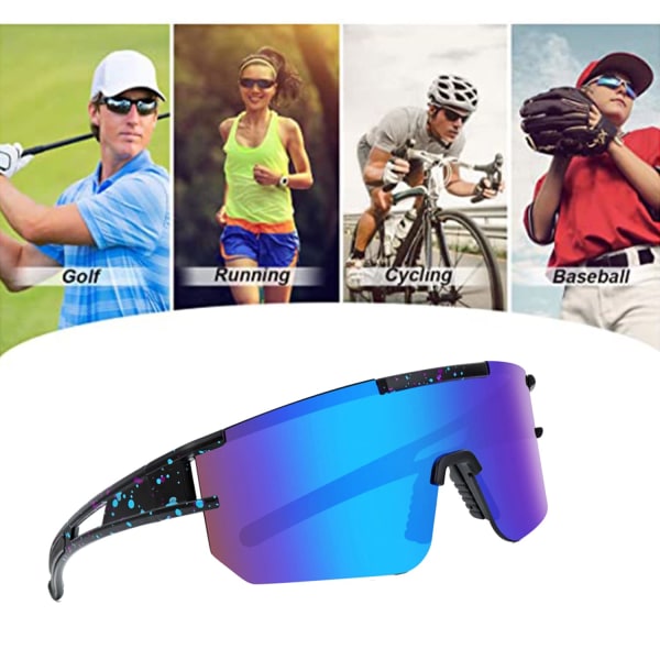 Cykelpolariserede Sportssolbriller til Mænd Kvinder,UV400 Anti-UV-solbriller,Løb,Golf,Fiskeri