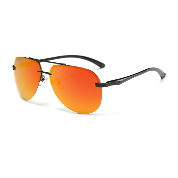 Polarized Aviator solbriller for menn kvinner, 63 mm UV400 beskyttelse metallramme Lett speilglass utendørs