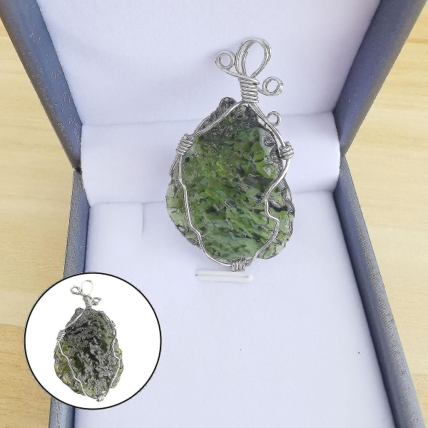 Moldavite Crystal Necklace Moldavite Green Crystal Necklace Moldavit Crystals Moldivite Meteorite Genuine Pendant Stone Manual Necklace