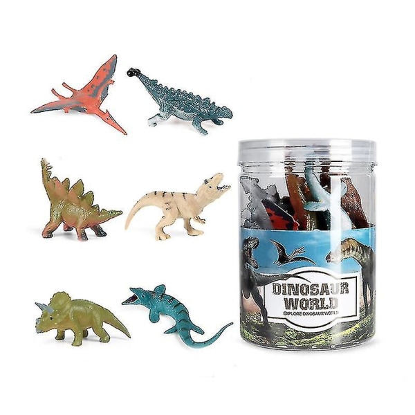 Luonnonmaailman eläinhahmot, mukaan lukien 6 pientä muovista dinosauruksen hahmoa B set