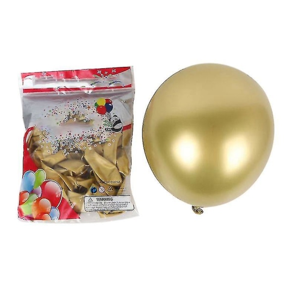 50 stk. 10 tommer Metallic Latex Balloner Tyk Krom Glansfuld Metal Pearl Ballon Globos Til Fest Dekoration