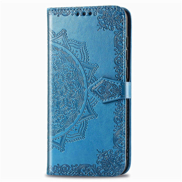 Veske til Samsung Galaxy A51 5g deksel Lær lommebokdeksel Emboss Mandala Magnetic Flip Protection Støtsikker - Blå