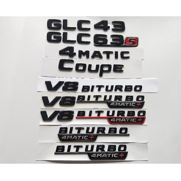 Glanssvarta bokstäver Glc43 Glc63 Glc63s V8 Biturbo 4matic+ Fe