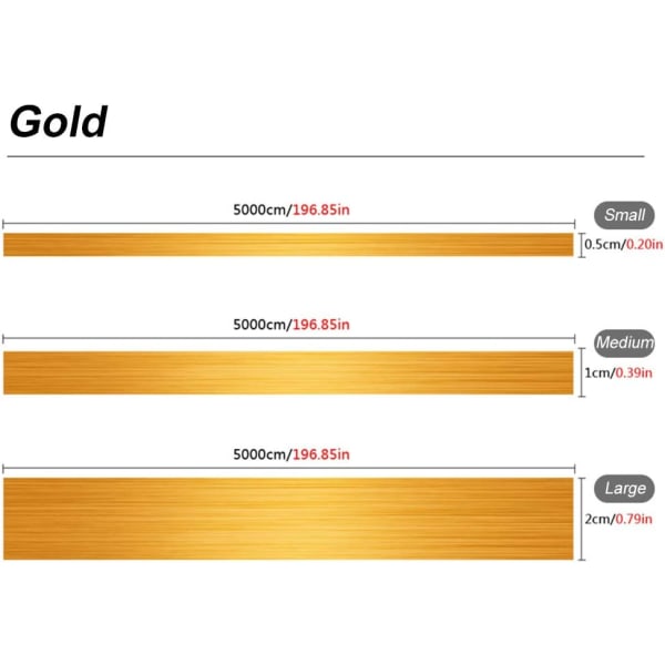 Fliseklistermærker Vandtæt gulvgab-forseglingstape Væggap-klistermærke Selvklæbende boligindretning (lille, guld) Gold foil small - 0.5 cm * 50 meters