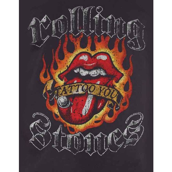 The Rolling Stones T-paita Tattoo You Flaming Tongue Virallinen miesten uusi musta M