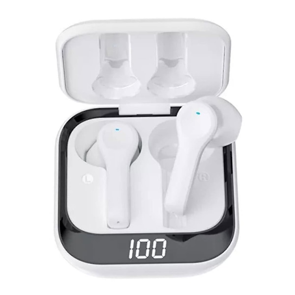 Chronus Mini langattomat kuulokkeet F09 kosketus In-ear Stereo Stereo -kuulokkeet mikrofonilla latauslaatikko musta kaapeli, Bluetooth-kuulokkeet (valkoinen)