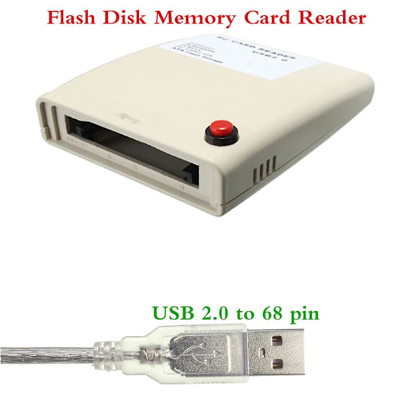 Usb til 68 Pin Ata Pcmcia Flash Disk Memory Card Reader Adapter