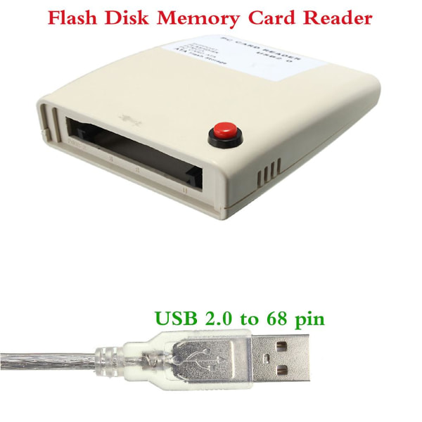 USB till 68 stifts Ata Pcmcia Flash Disk Minneskortläsare Adapter