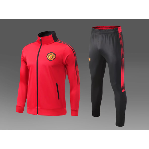 Manchester United sort sæt fodboldtrøje langærmet sportstøj 2XL(175-180)