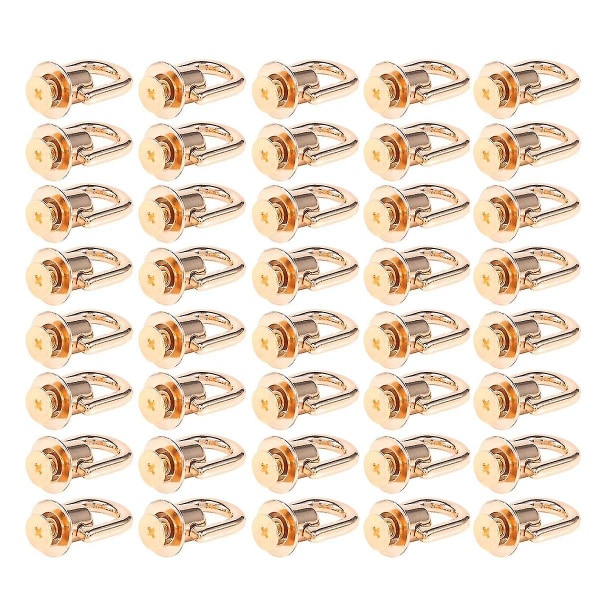 40 stykker D-ringnagler, egnet for lommebokknappskrue i skinn, gull D-ringboltskrue Ba
