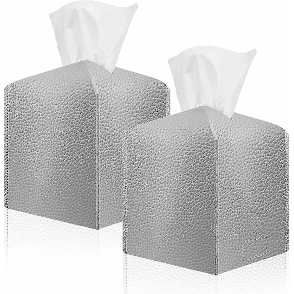 Servetthållare, baicccf Modern Kvadratisk Servetthållare, 2-pack PU Läder Servetthållare För