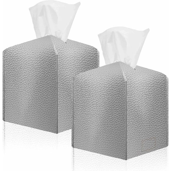 Tissue Box Cover, baicccf Modern Square Tissue Box Organizer, 2 Pack Pu Nahkainen kudoslaatikon pidike