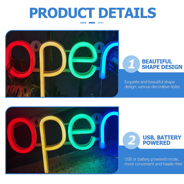 Led-väriset valot Open Neon Light Neon Led Open -kyltti Led Open