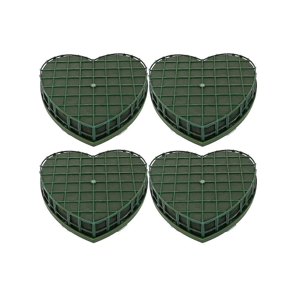 4 stk hjerteformede skumblokker grønn blomst leire hjerteformede murstein kunstig med sugekopp